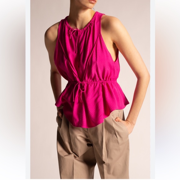 IRO Pink waist tie sleevless top NWT - Picture 1 of 10